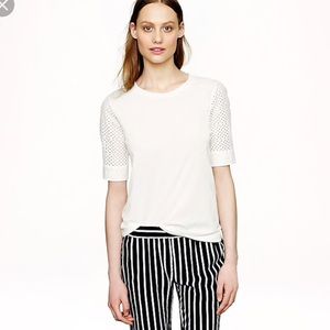 J Crew eyelet backzip tshirt